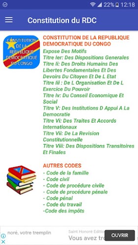 Constitution du RDC Screenshot 1