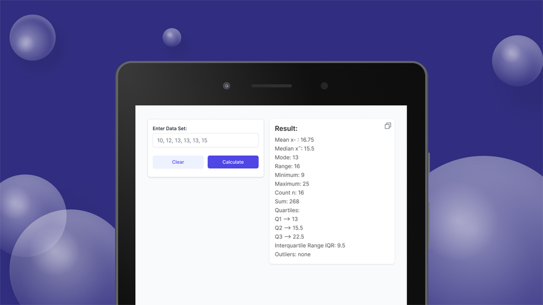 Mean Median Mode Calculator Screenshot 2