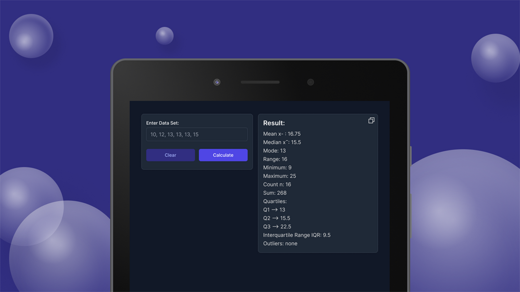 Mean Median Mode Calculator Screenshot 1