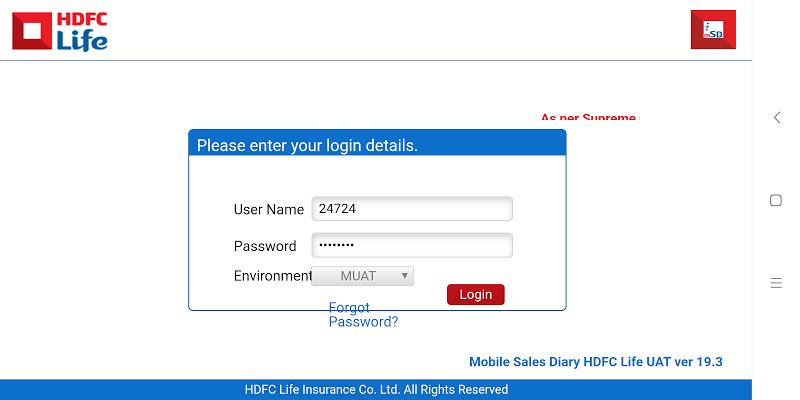 HDFC Life mSD Sales Screenshot 1