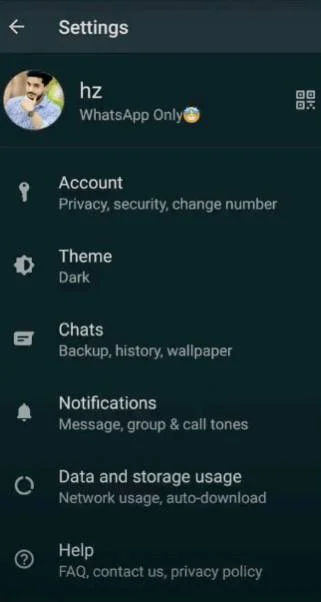 WhatsApp tối Screenshot 2