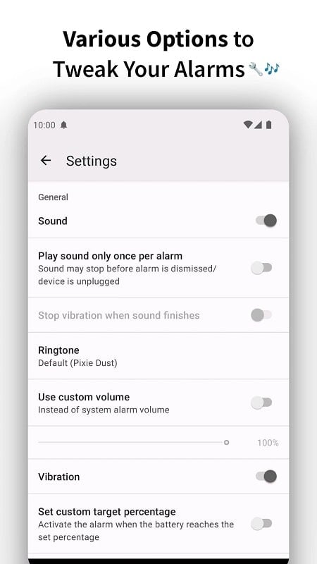 Full Battery Charge Alarm Screenshot 2