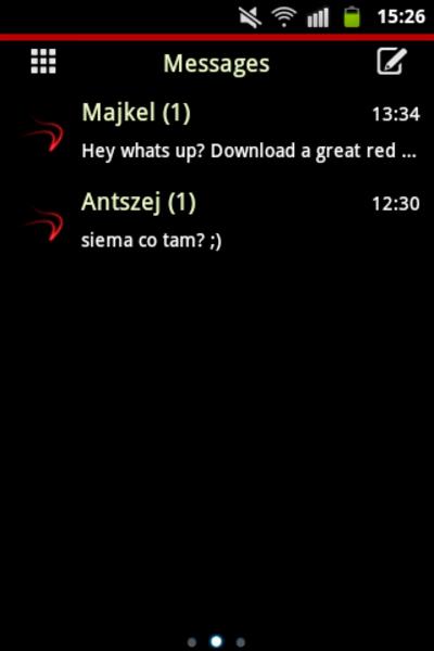 Theme Red Neon GO SMS Screenshot 5