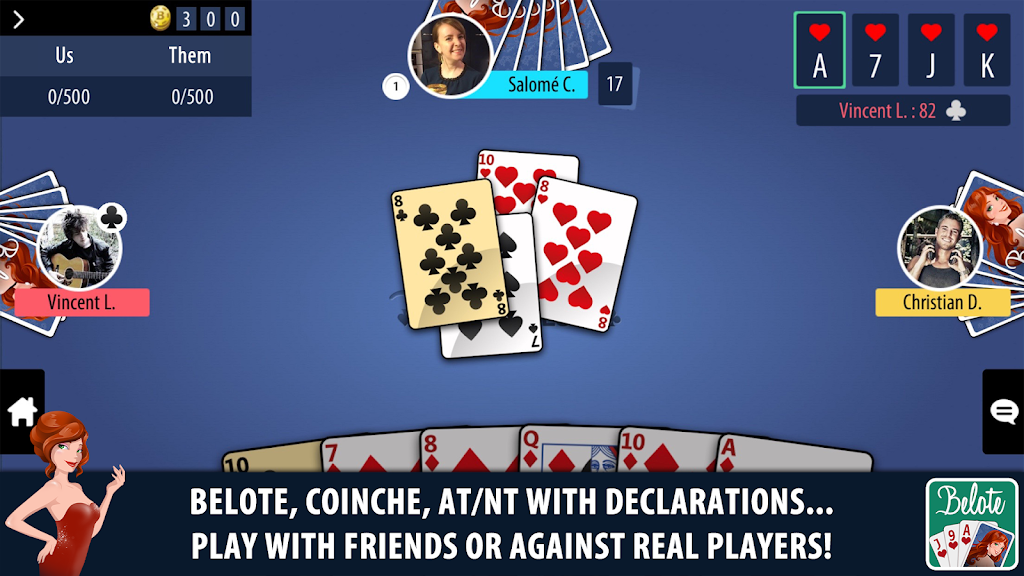 Belote & Coinche Multiplayer Screenshot 2