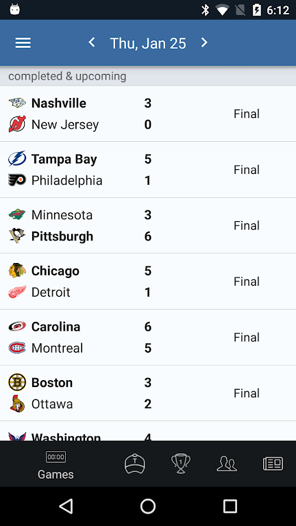 Sports Alerts - NHL edition Screenshot 1