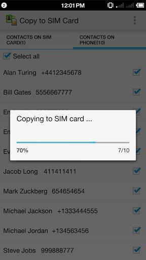 Copy to SIM Card Screenshot 18