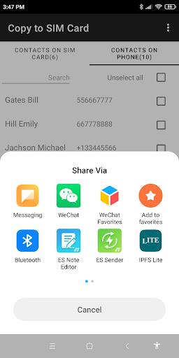 Copy to SIM Card Screenshot 3