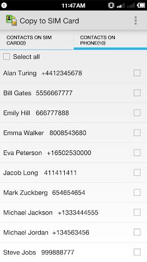 Copy to SIM Card Screenshot 11