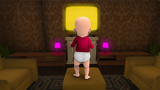 Baby in Pink Horror Games 3D Screenshot 2