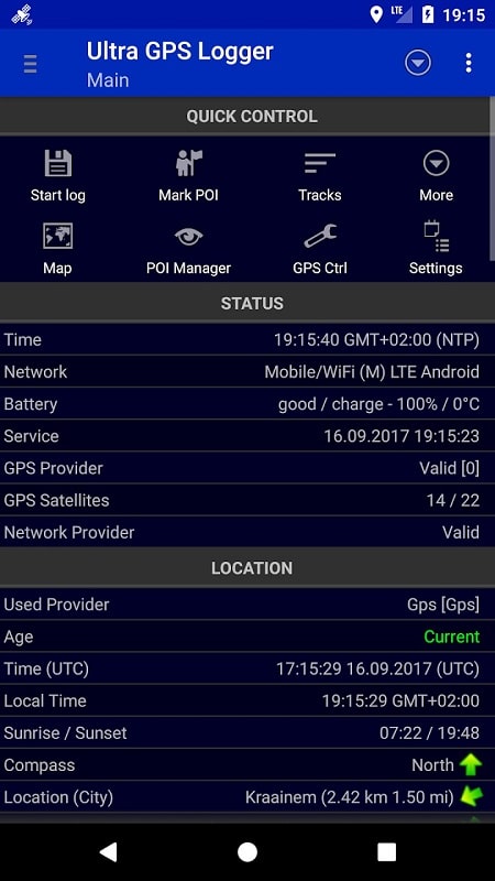Ultra GPS Logger Screenshot 2