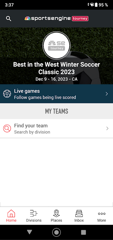 SportsEngine Tourney Screenshot 1