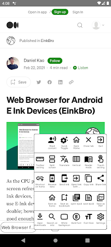EinkBro - Fast & Light Browser Screenshot 2