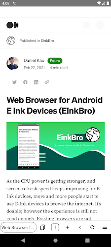 EinkBro - Fast & Light Browser Screenshot 1