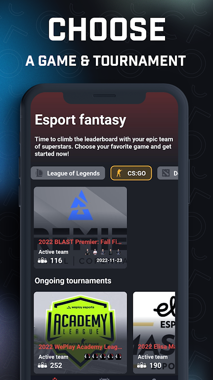 E-GO APP - Fantasy esport Screenshot 2