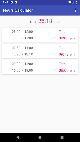 Hours Calculator Screenshot 2