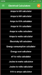 Electrical Calculator Screenshot 1