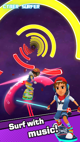 Cyber Surfer: EDM & Ván trượt Screenshot 2