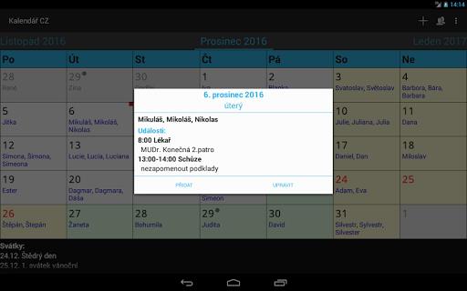Kalendář CZ Screenshot 44