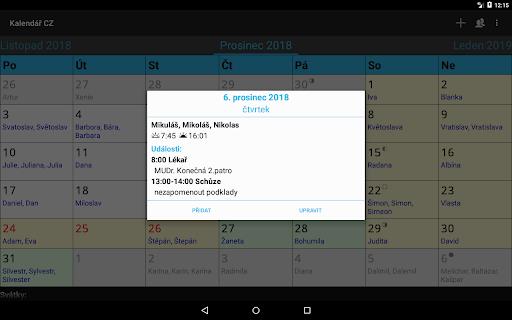 Kalendář CZ Screenshot 6