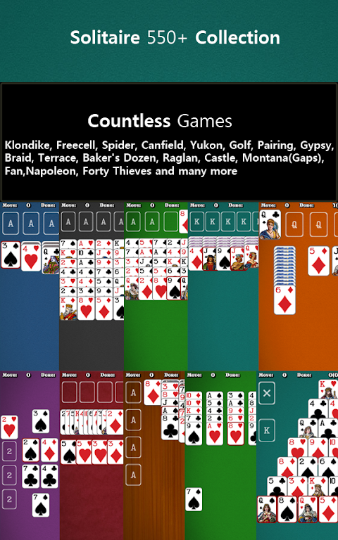 550+ Card Games Solitaire Pack Screenshot 2