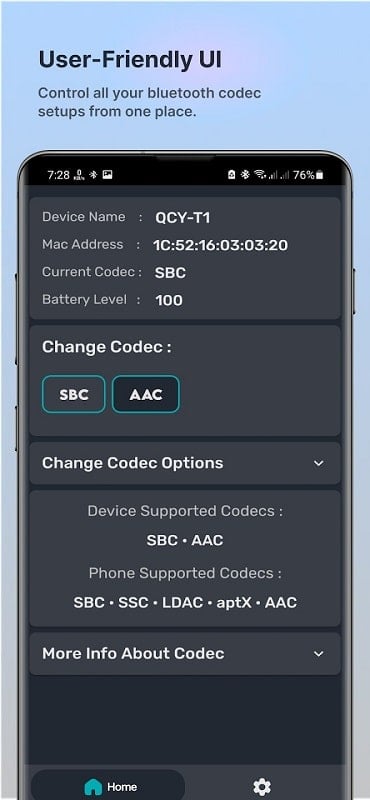 Bluetooth Codec Changer Screenshot 1