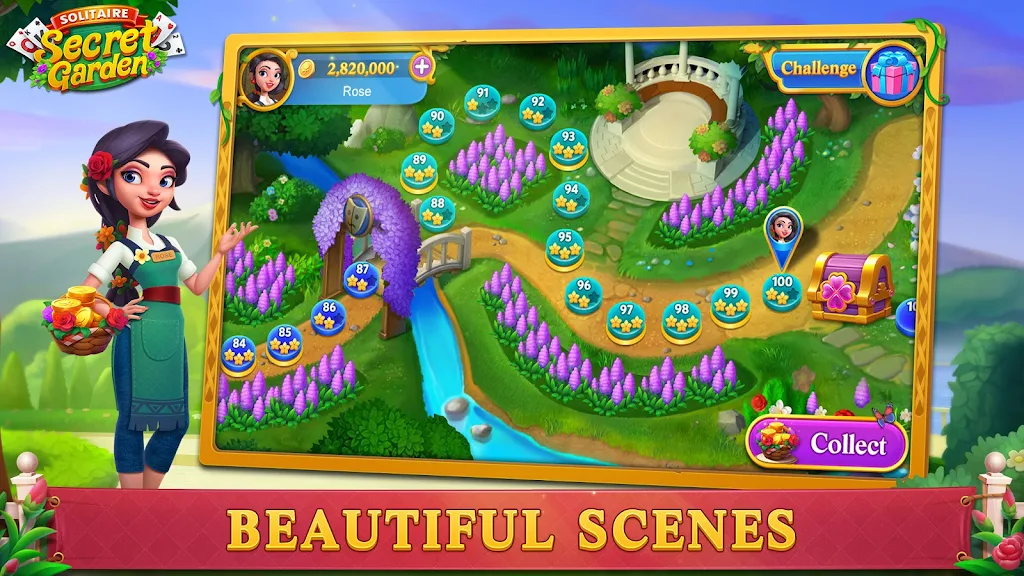 Solitaire-Secret Garden Screenshot 1