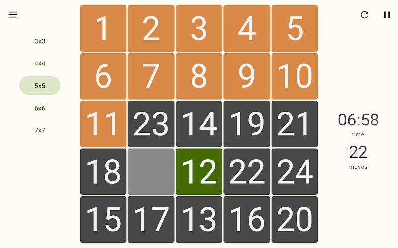 15 Number puzzle sliding game Screenshot 11