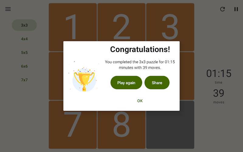 15 Number puzzle sliding game Screenshot 13