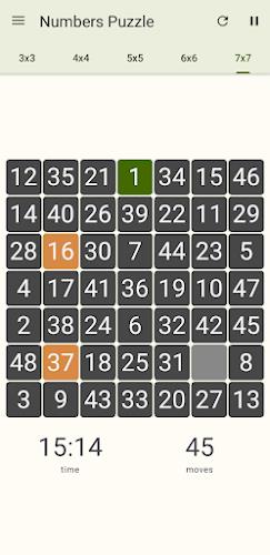 15 Number puzzle sliding game Screenshot 5