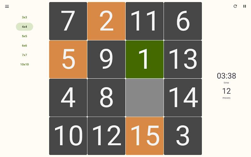 15 Number puzzle sliding game Screenshot 15