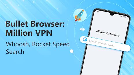 Bullet Browser: Million VPN Screenshot 1