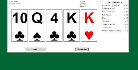 5 Card Draw Poker Solitaire Screenshot 3