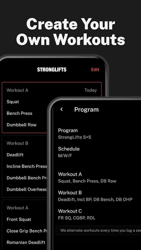 StrongLifts Weight Lifting Log Screenshot 2