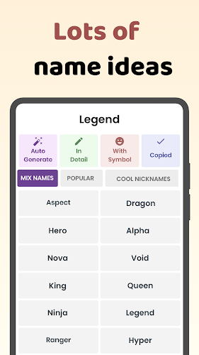 Name style: Nickname Generator Screenshot 6