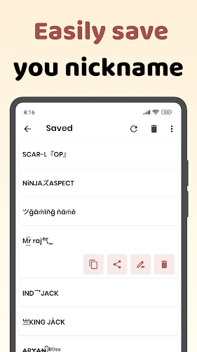 Name style: Nickname Generator Screenshot 7