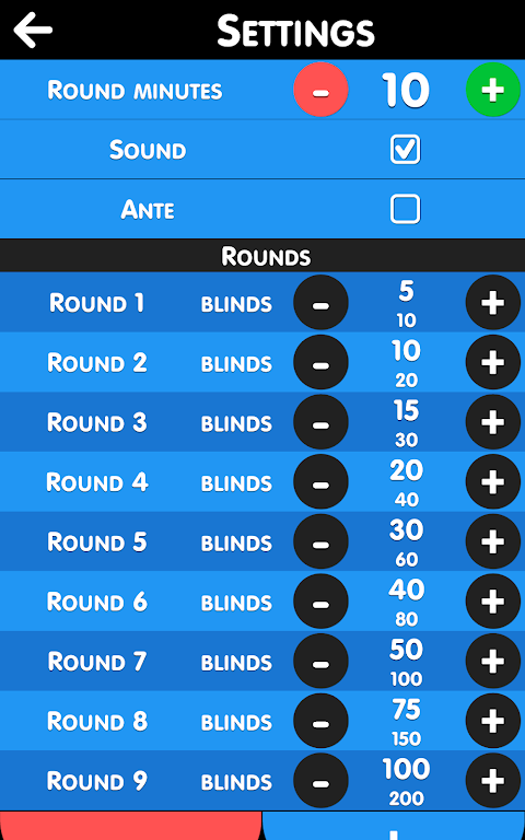 Easy Blinds - Poker Timer Screenshot 2