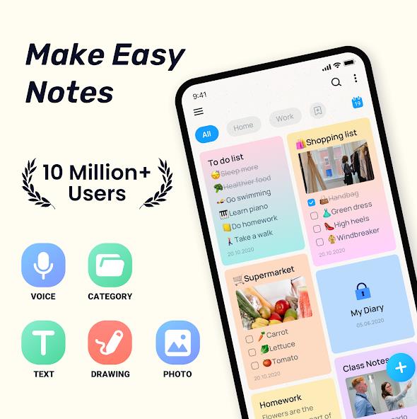 Easy Notes - Notebook, Notepad Mod Screenshot 1