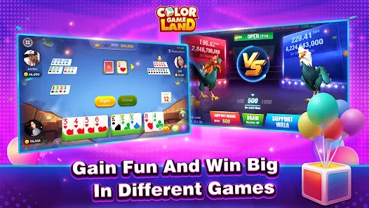 Color Game Land-Tongits, Slots Mod Screenshot 1