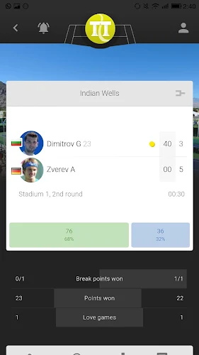Tennis Temple - Live scores Screenshot 1