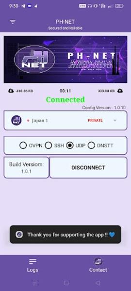 PH-NET VPN Screenshot 2