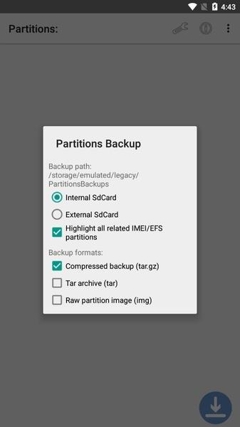 Partitions Backup and Restore Screenshot 1