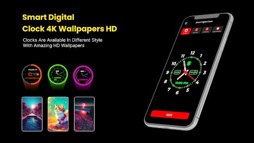 Digital Clock 4K Wallpapers HD Screenshot 6