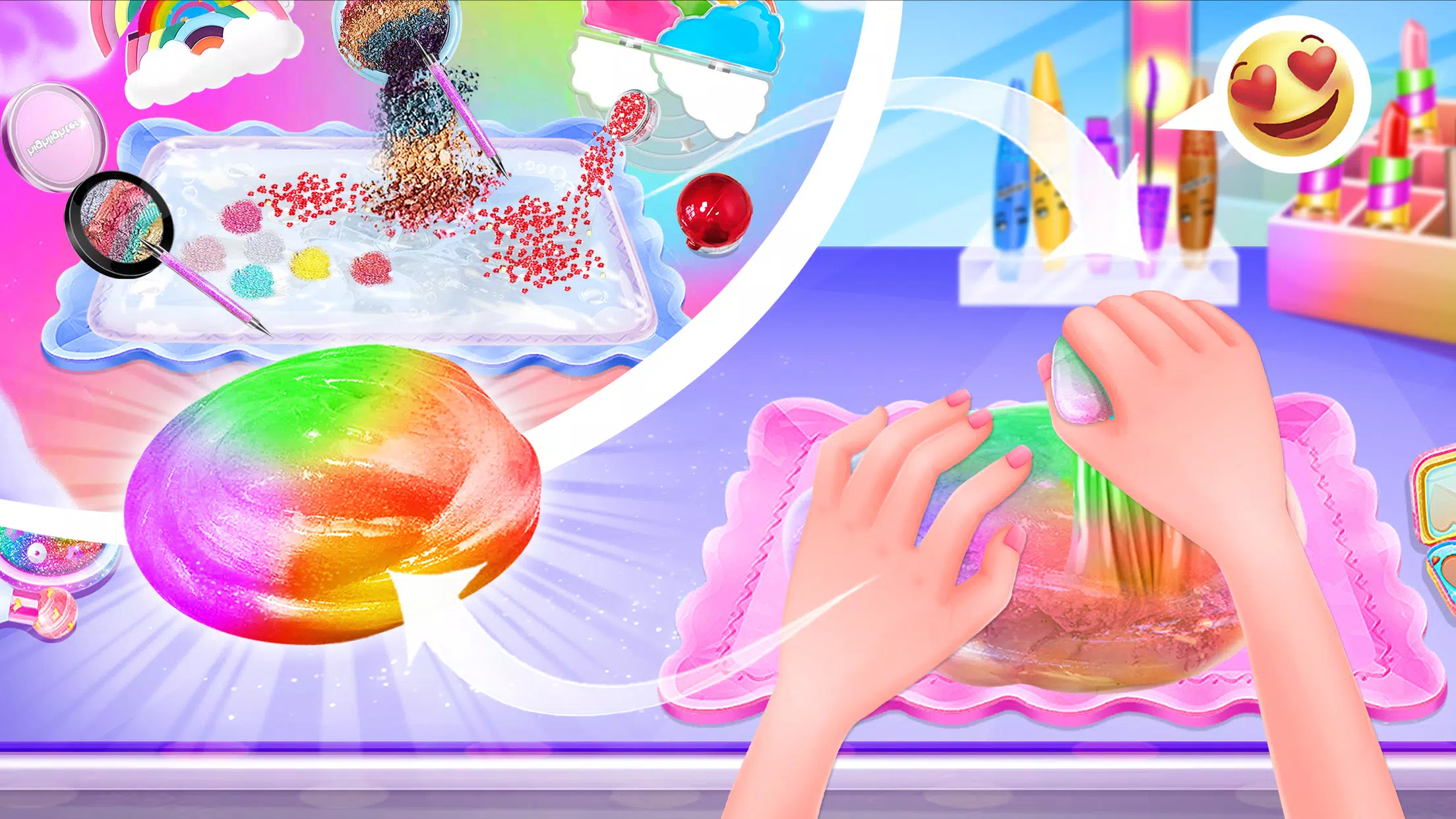 Pastel Rainbow Slime – DIY Mak Screenshot 3