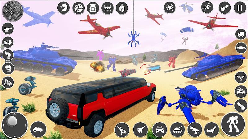 Flying Limo Car Robot Games Screenshot 16