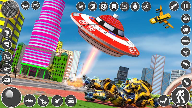 Flying Limo Car Robot Games Screenshot 10