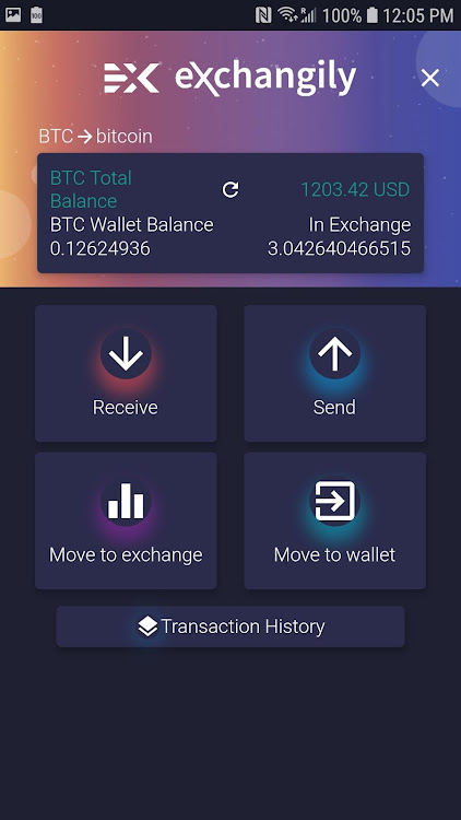 eXchangily DEX Bitcoin Wallet Screenshot 2