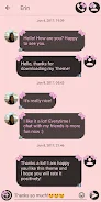 SMS Theme Ribbon Pink messages Screenshot 2