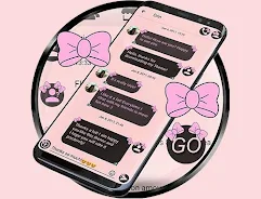SMS Theme Ribbon Pink messages Screenshot 8