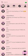 SMS Theme Ribbon Pink messages Screenshot 3