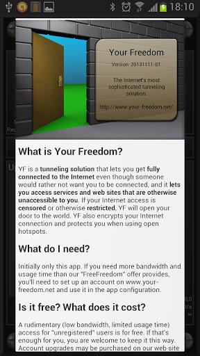 Your Freedom VPN Client Screenshot 2